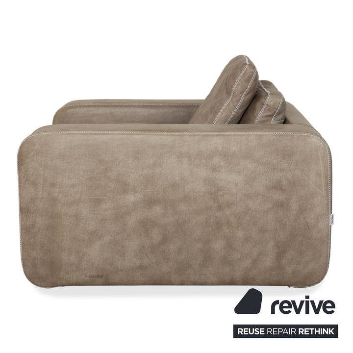 Fauteuil Machalke Valentino en cuir aniline gris
