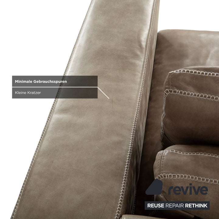 Fauteuil Machalke Valentino en cuir aniline gris