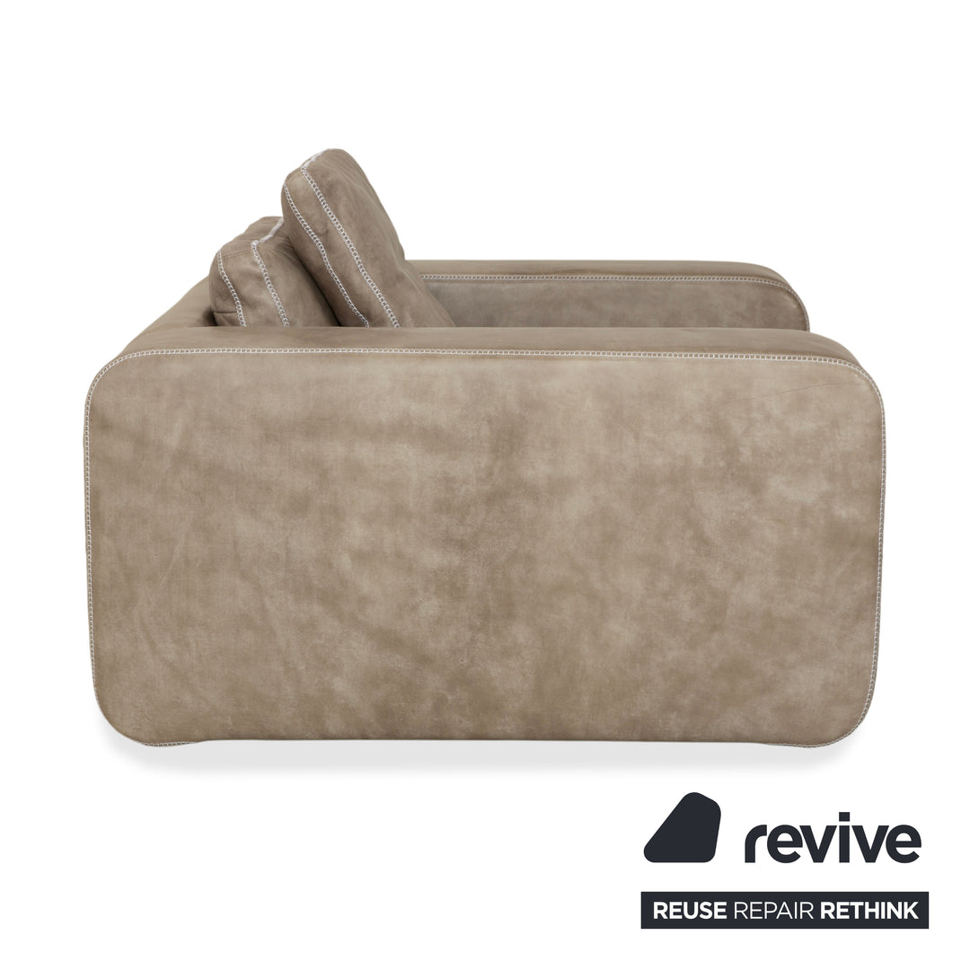 Fauteuil Machalke Valentino en cuir aniline gris