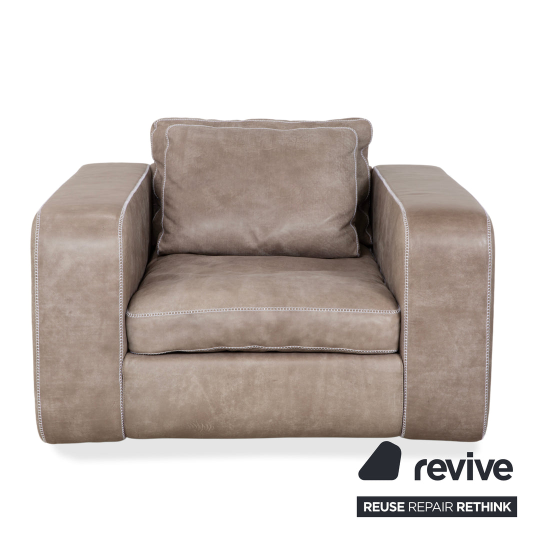 Machalke Valentino Leder Anilinleder Sessel Grau