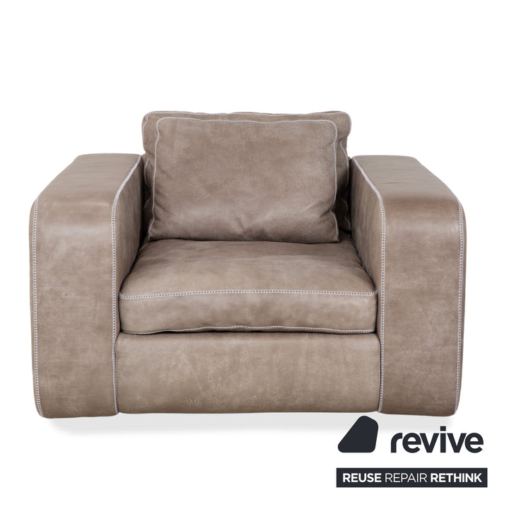 Machalke Valentino Leder Anilinleder Sessel Grau