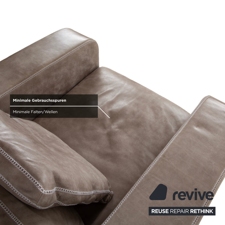 Fauteuil Machalke Valentino en cuir aniline gris