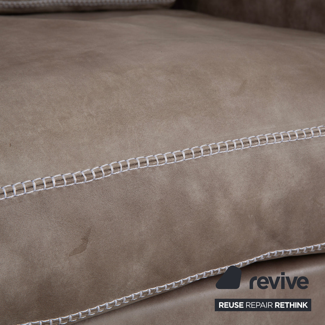 Fauteuil Machalke Valentino en cuir aniline gris