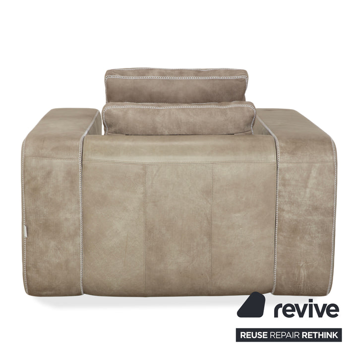 Fauteuil Machalke Valentino en cuir aniline gris