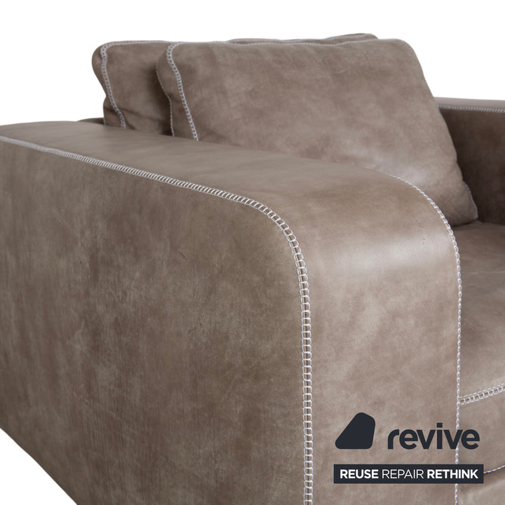 Machalke Valentino Leder Anilinleder Sessel Grau