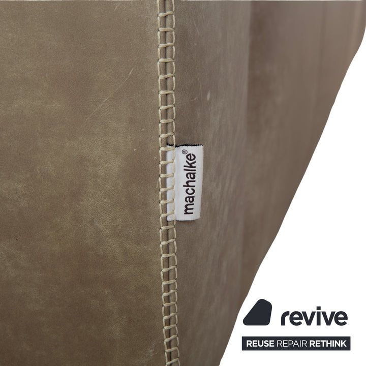 Machalke Valentino Leder Sessel Grau Oliv