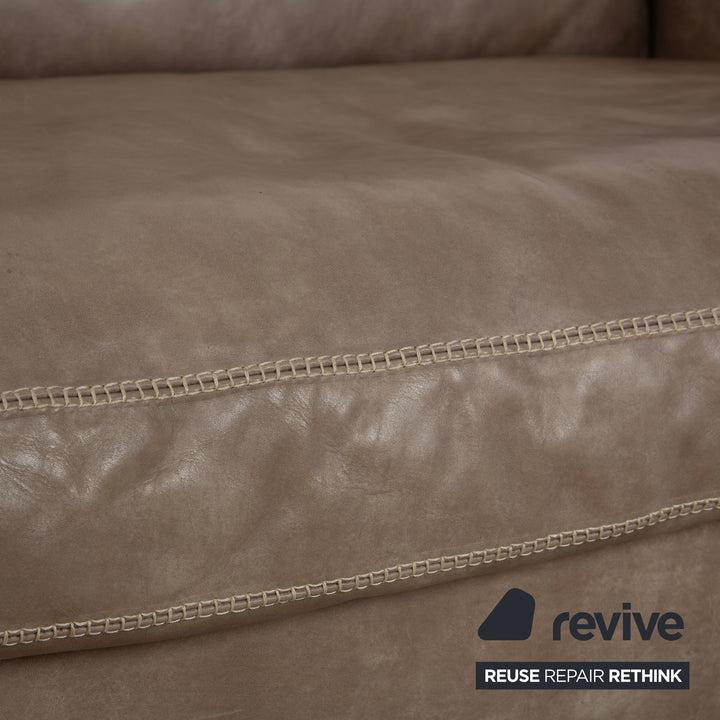 Machalke Valentino Leder Sessel Grau Oliv