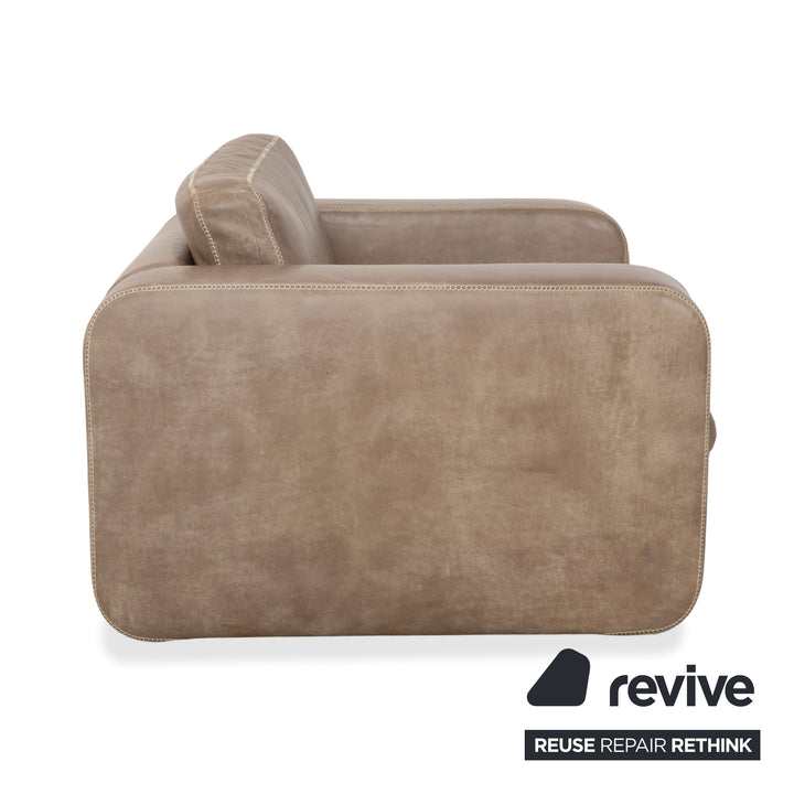 Machalke Valentino Leder Sessel Grau Oliv