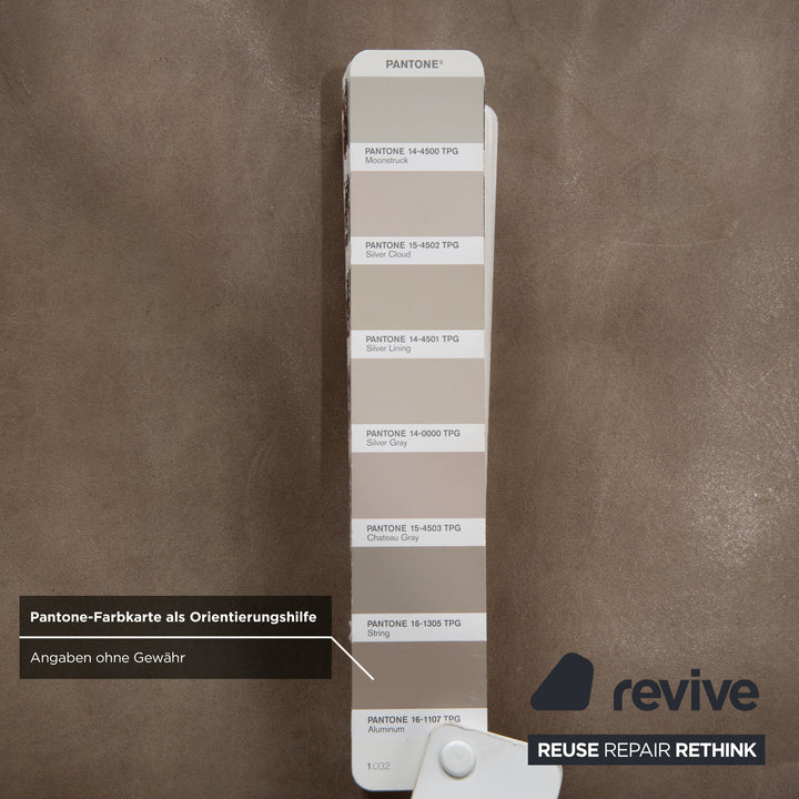 Machalke Valentino Leder Sessel Grau Oliv