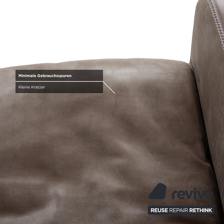 Machalke Valentino Leder Anilinleder Sessel Grau