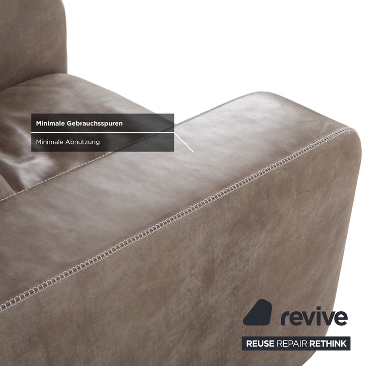 Machalke Valentino Leder Sessel Grau