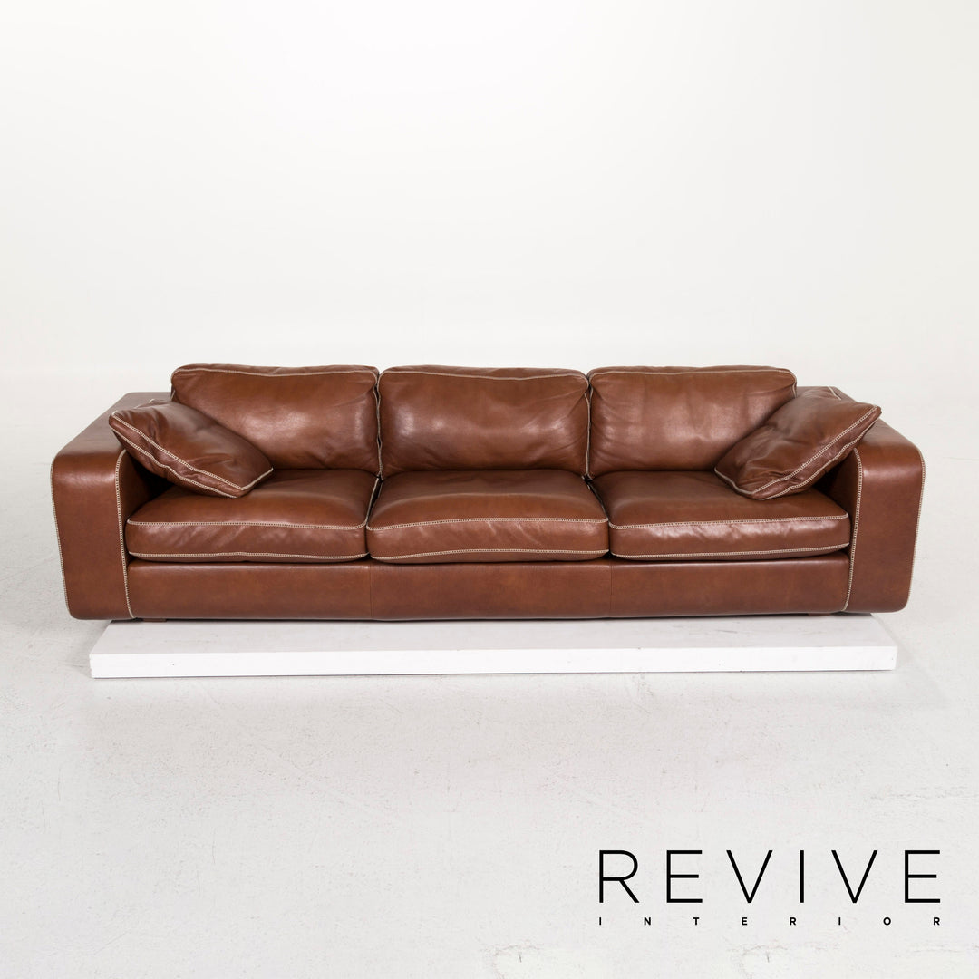 Machalke Valentino Leder Sofa Braun Dreisitzer Couch