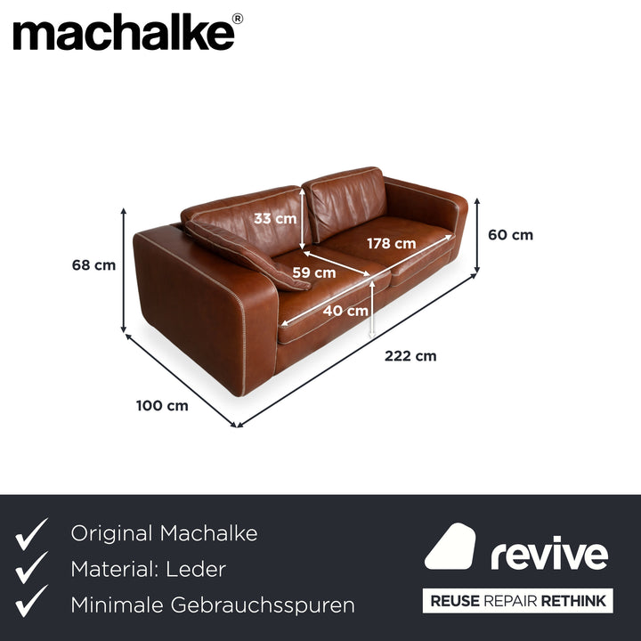 Machalke Valentino Leder Sofa Braun Dreisitzer Couch