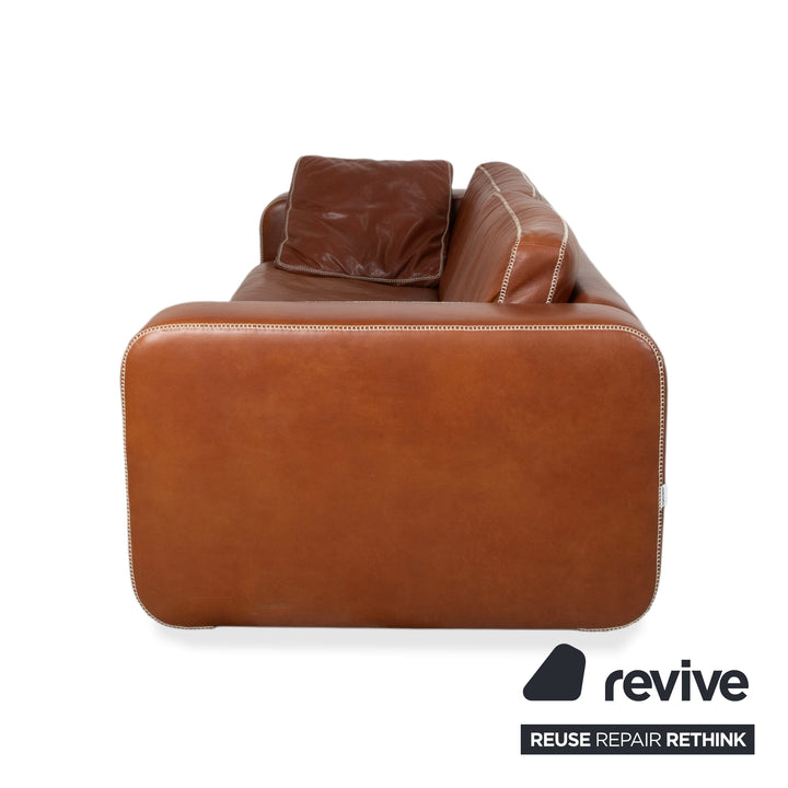 Machalke Valentino Leder Sofa Braun Dreisitzer Couch