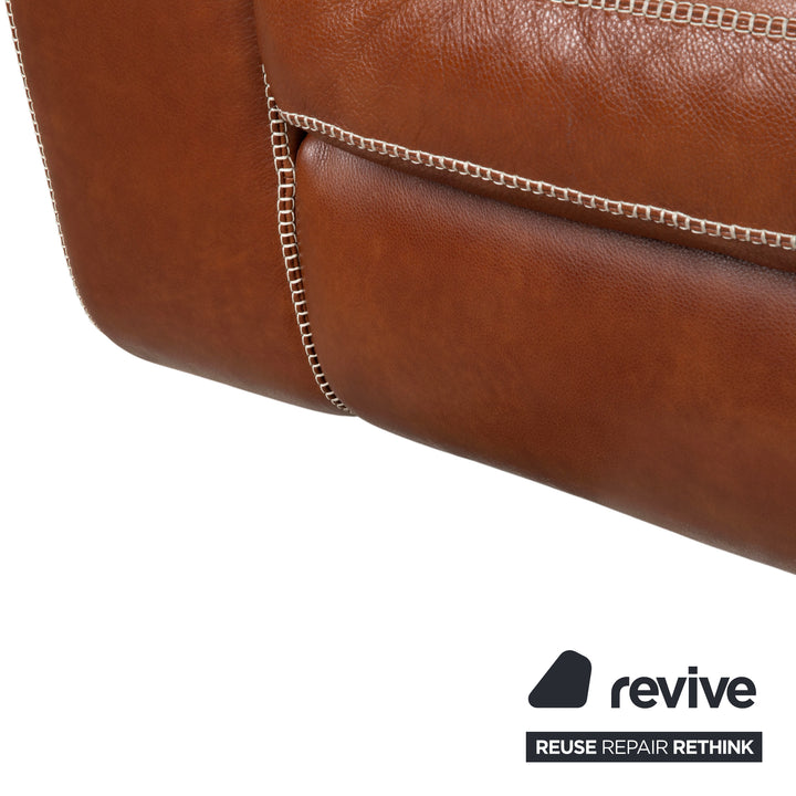 Machalke Valentino Leather Sofa Brown Three Seater Couch