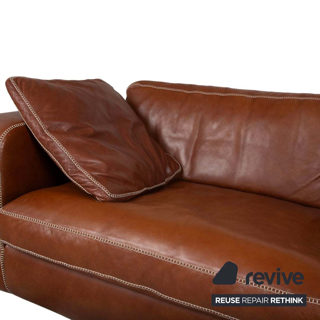 Machalke Valentino Leder Sofa Braun Dreisitzer Couch