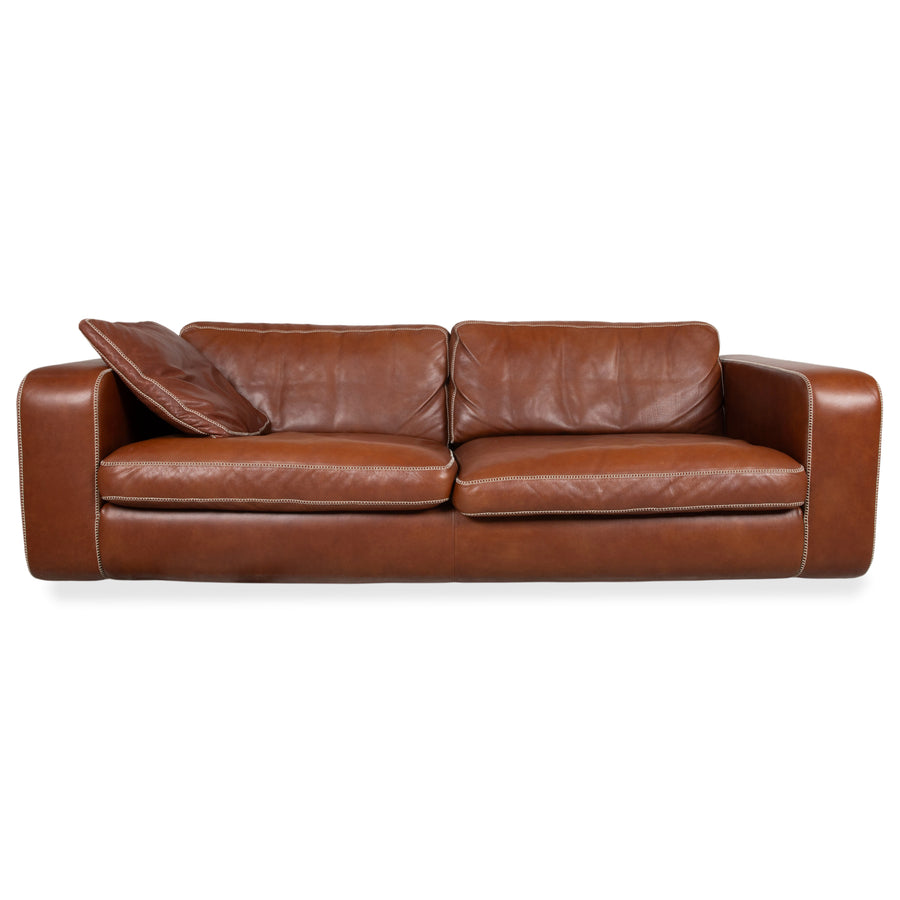 Machalke Valentino Leder Sofa Braun Dreisitzer Couch