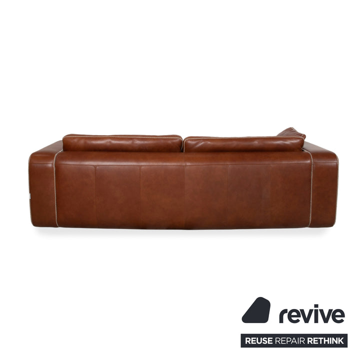 Machalke Valentino Leder Sofa Braun Dreisitzer Couch