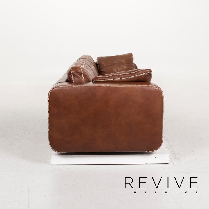 Machalke Valentino Leather Sofa Brown Three Seater Couch