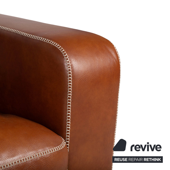 Machalke Valentino Leather Sofa Brown Three Seater Couch