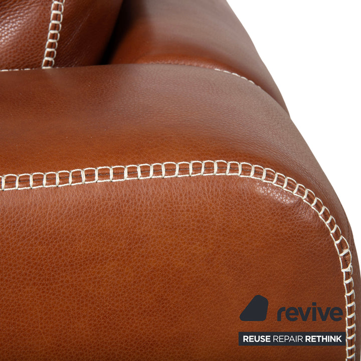 Machalke Valentino Leather Sofa Brown Three Seater Couch