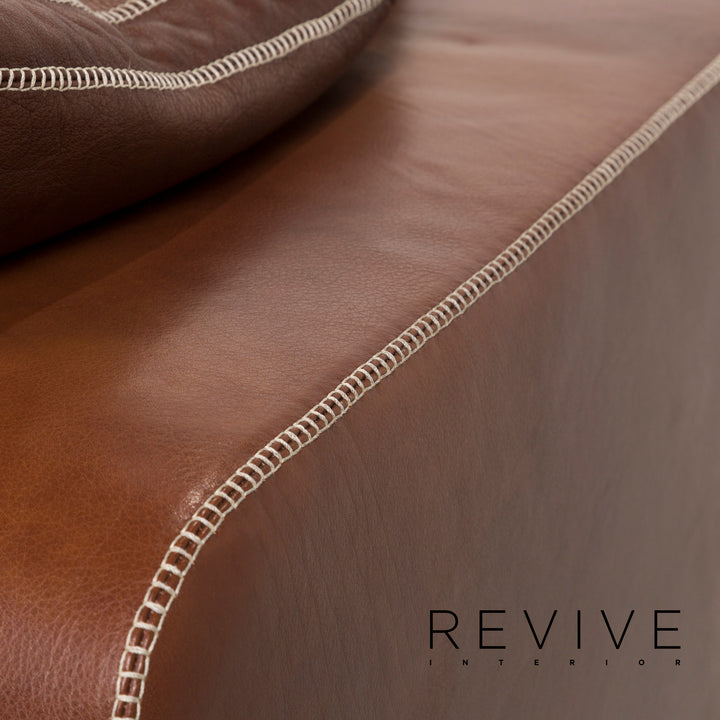 Machalke Valentino Leather Sofa Brown Three Seater Couch