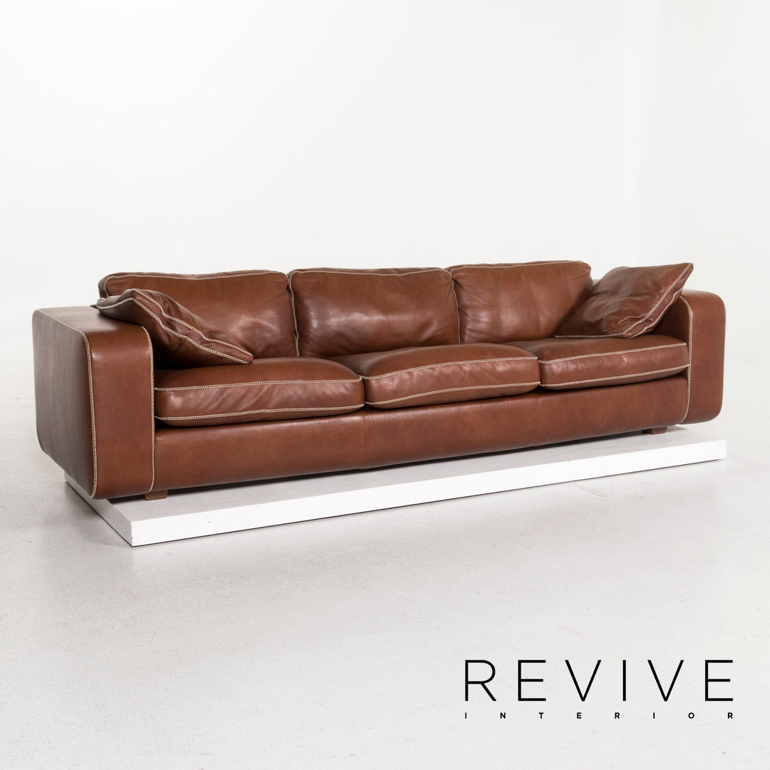 Machalke Valentino Leder Sofa Braun Dreisitzer Couch