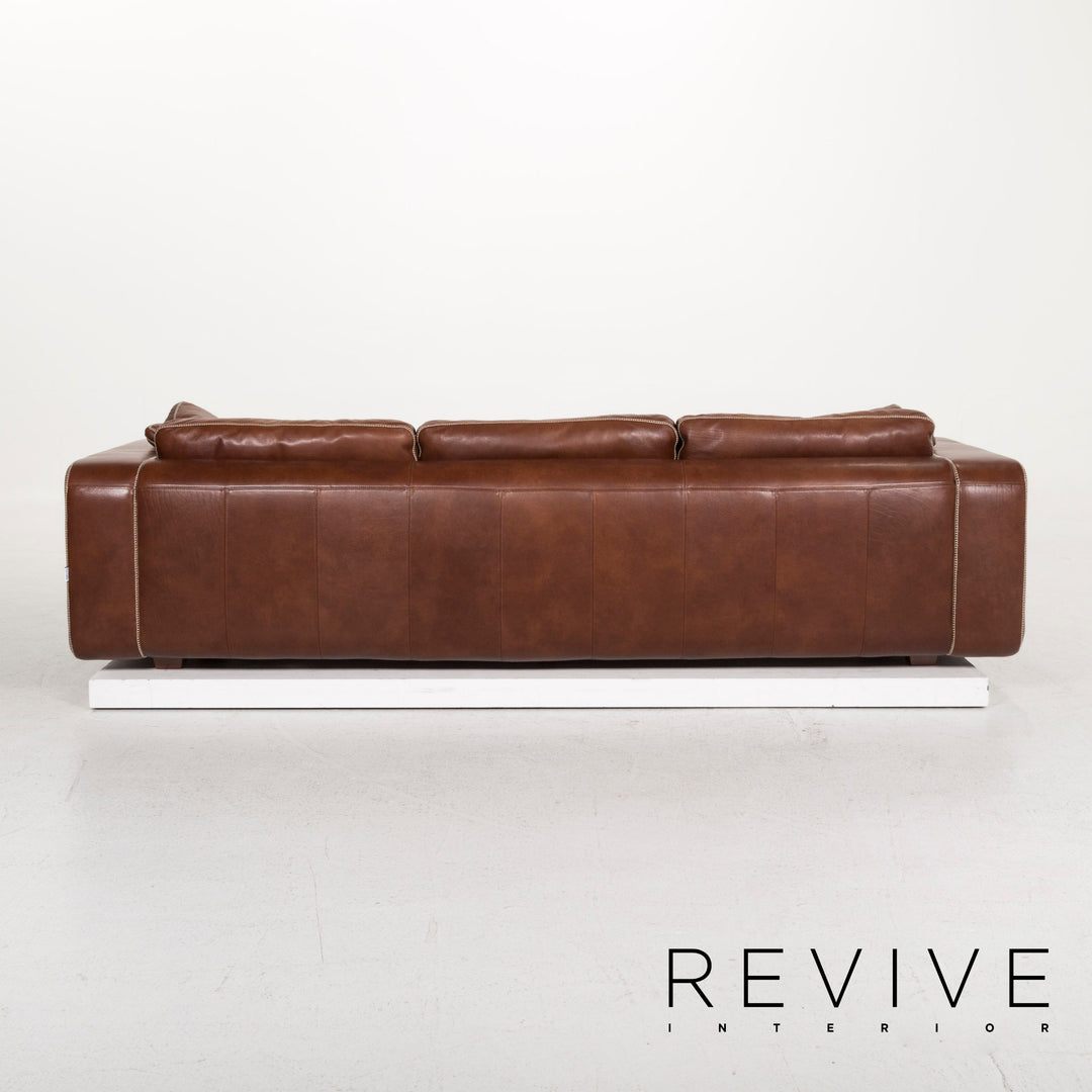Machalke Valentino Leder Sofa Braun Dreisitzer Couch
