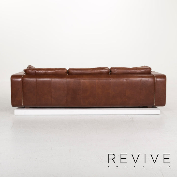 Machalke Valentino Leder Sofa Braun Dreisitzer Couch