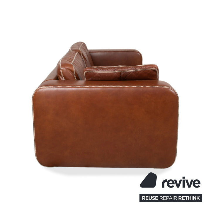 Machalke Valentino Leder Sofa Braun Dreisitzer Couch