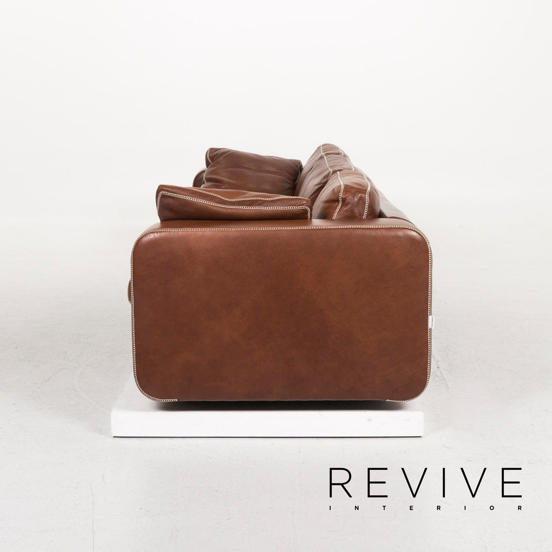 Machalke Valentino Leder Sofa Braun Dreisitzer Couch