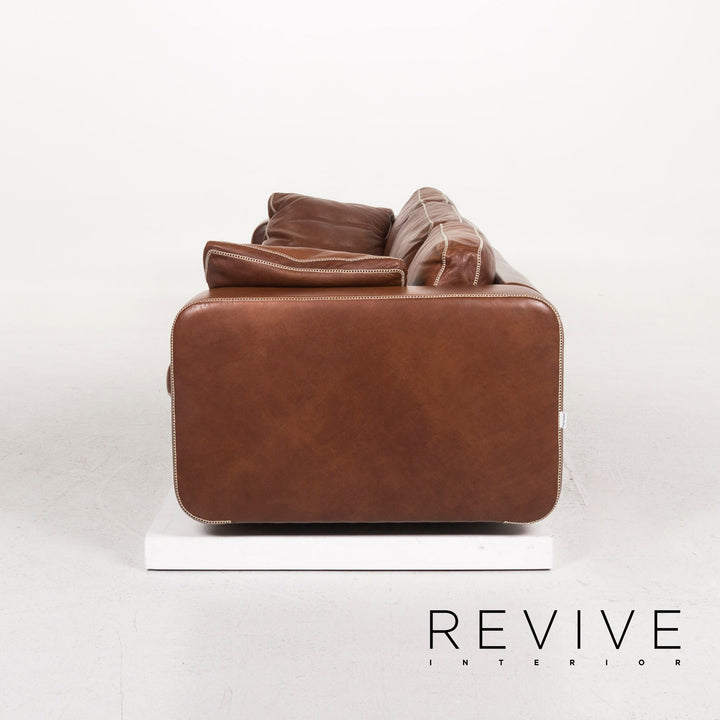 Machalke Valentino Leder Sofa Braun Dreisitzer Couch