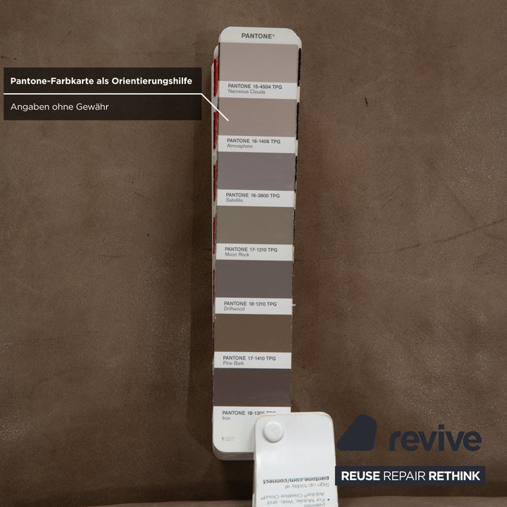 Canapé quatre places en cuir gris-brun Machalke Valentino