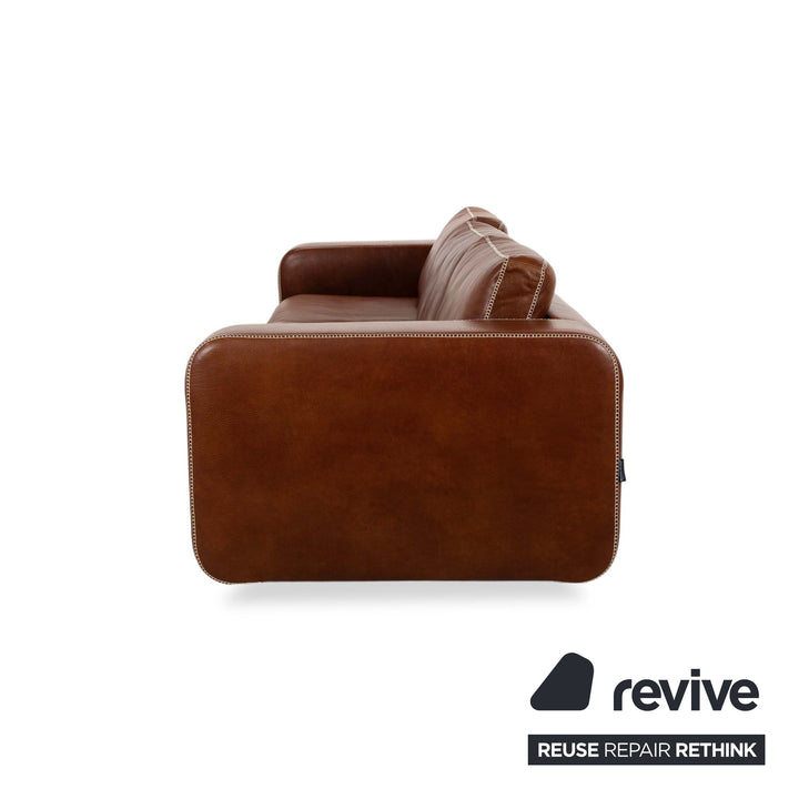 Machalke Valentino Leather Four-Seater Armchair Brown Sofa Couch