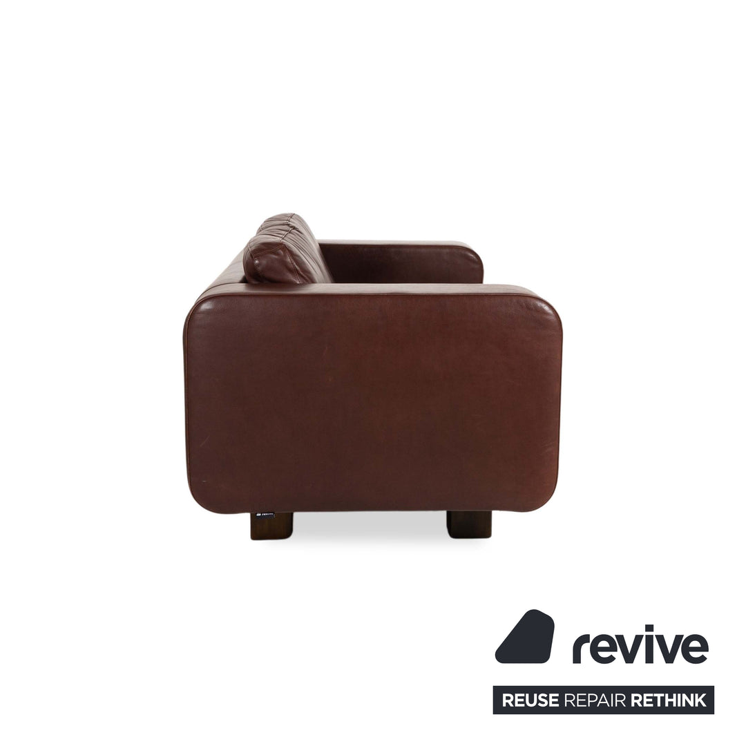 Machalke Valentino Leather Two-Seater Brown Sofa Couch