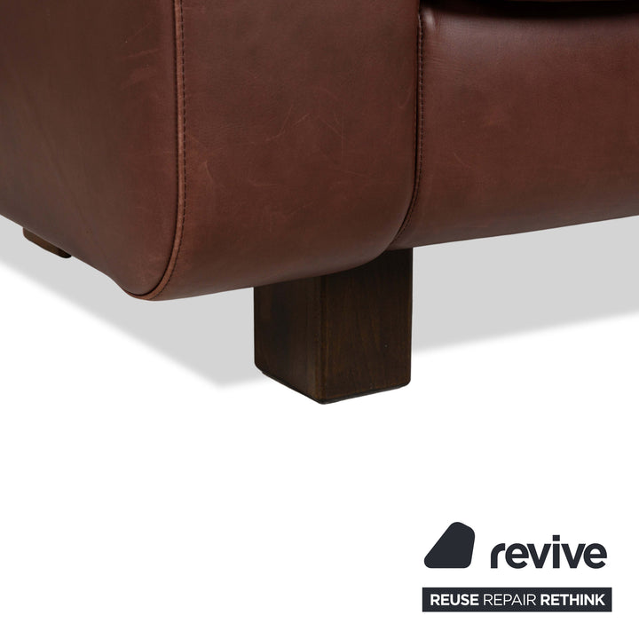 Machalke Valentino Leather Two-Seater Brown Sofa Couch
