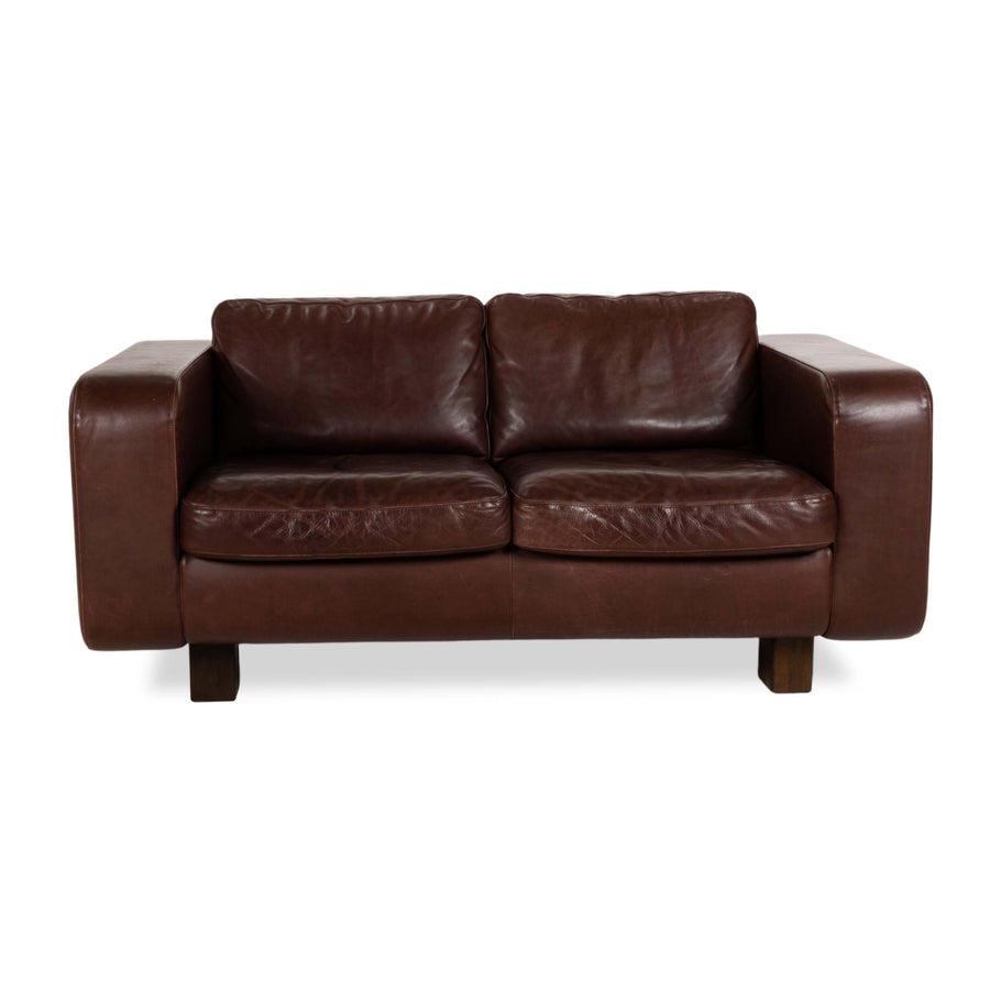 Machalke Valentino Leather Two-Seater Brown Sofa Couch