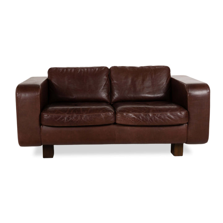 Machalke Valentino Leder Zweisitzer Braun	Sofa Couch