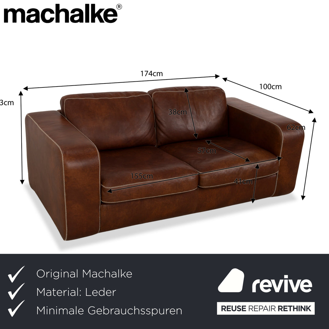 Machalke Valentino Leder Zweisitzer Braun Sofa Couch