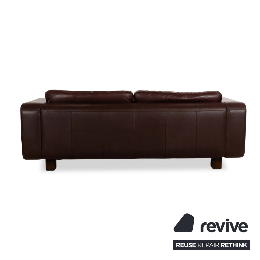 Machalke Valentino Leather Two-Seater Three-Seater Brown Sofa Couch