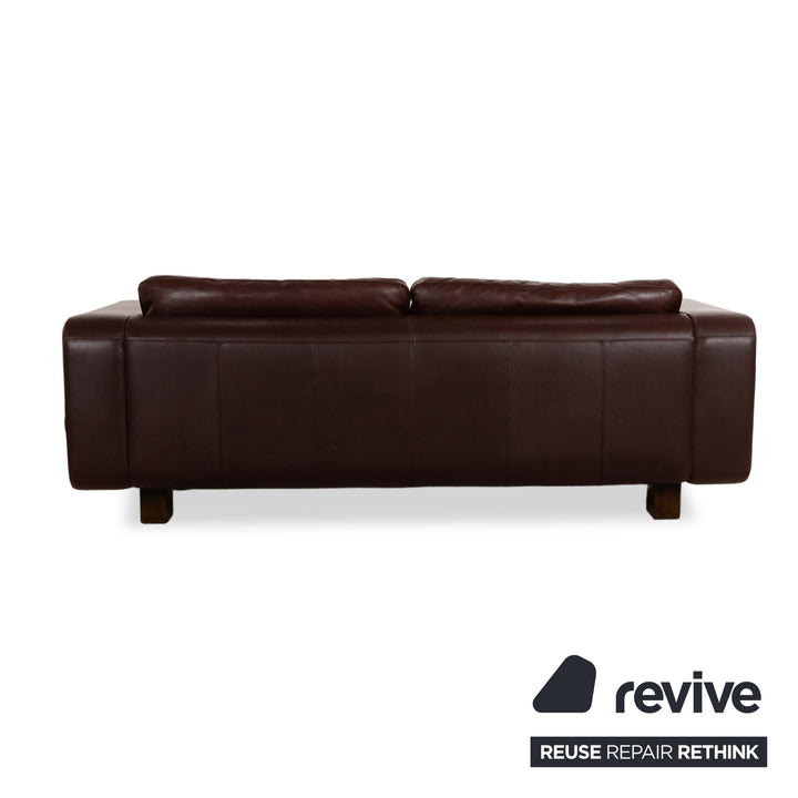 Machalke Valentino Leather Two-Seater Three-Seater Brown Sofa Couch