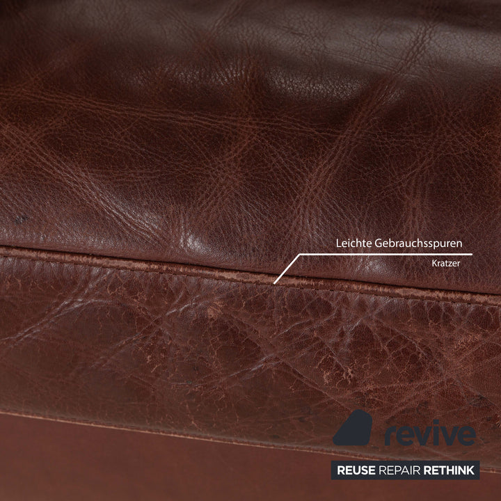 Machalke Valentino Leather Two-Seater Three-Seater Brown Sofa Couch