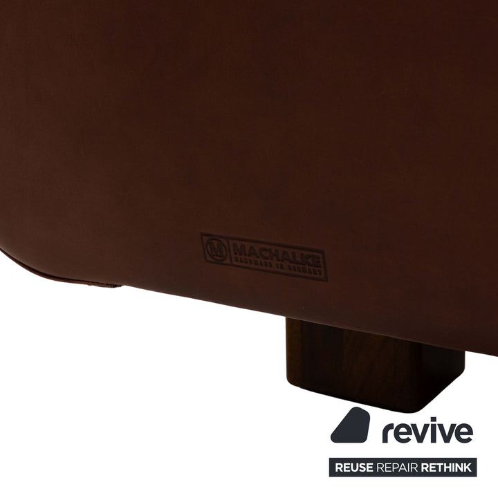 Machalke Valentino Leather Two-Seater Three-Seater Brown Sofa Couch