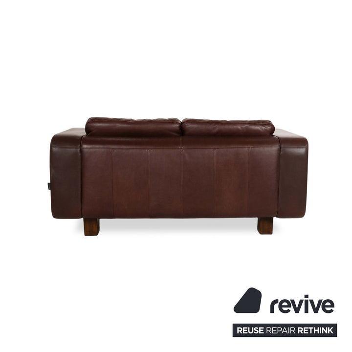 Machalke Valentino Leather Two-Seater Three-Seater Brown Sofa Couch