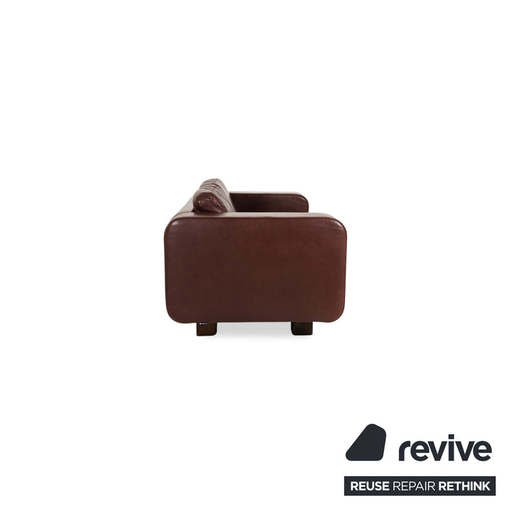Machalke Valentino Leather Two-Seater Three-Seater Brown Sofa Couch