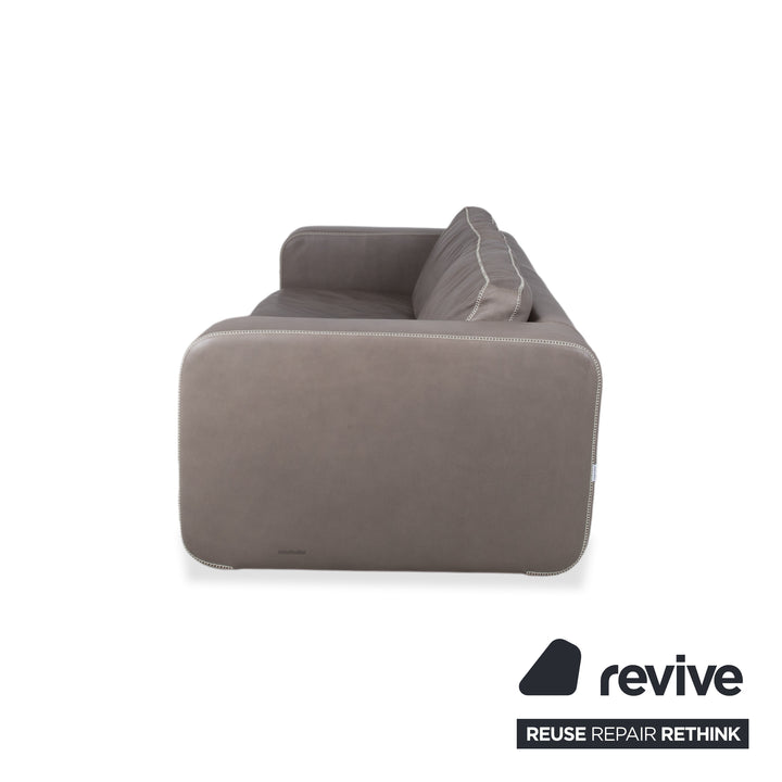 Machalke Valentino Viersitzer Leder Sofa Grau Couch