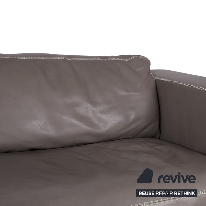 Machalke Valentino Viersitzer Leder Sofa Grau Couch