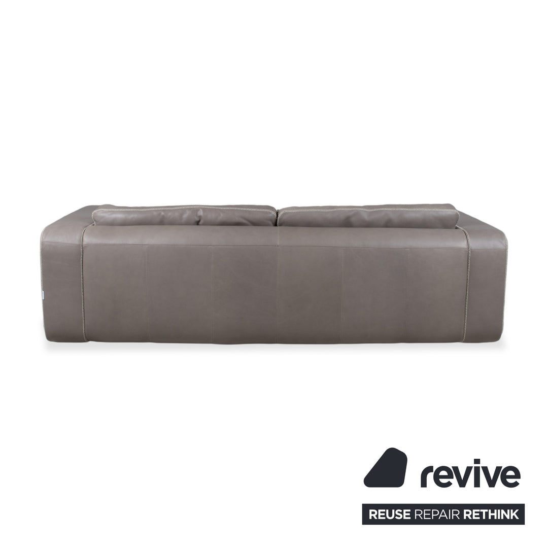 Machalke Valentino Viersitzer Leder Sofa Grau Couch