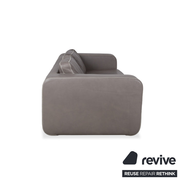 Machalke Valentino Viersitzer Leder Sofa Grau Couch