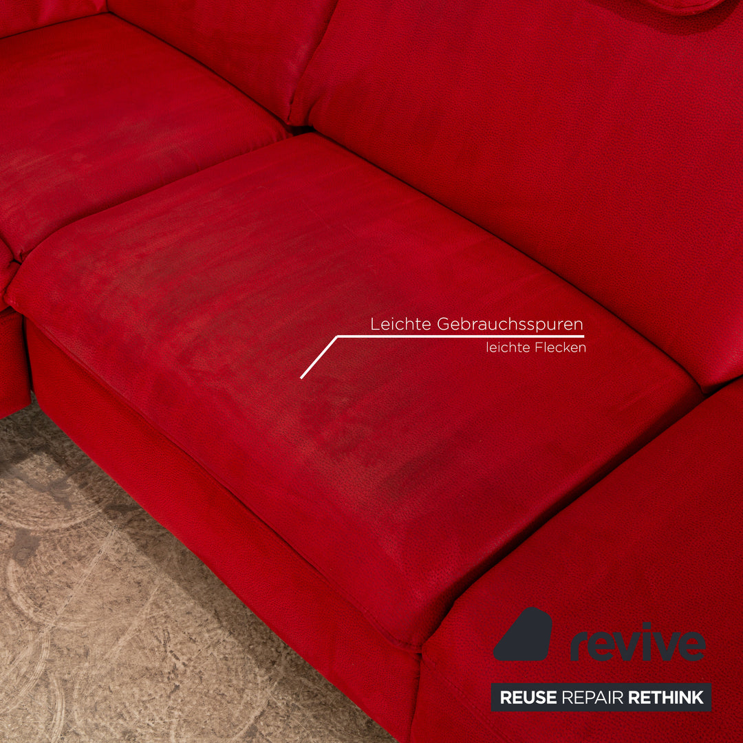 Marke Unbekannt Stoff Ecksofa Rot Sofa Couch manuelle Funktion Schlafsofa